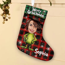 Load image into Gallery viewer, Personalized Merry Grinchmas Christmas Stockings with Custom Names
