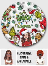 Load image into Gallery viewer, Personalized Grinch Christmas Ornament Custom Name Gift
