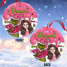 Load image into Gallery viewer, Personalized Ceramic Christmas Ornament Merry Grinchmas Gift
