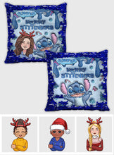 Load image into Gallery viewer, Personalized Sequin Pillow Cover Merry Christmas Gift for Mom
