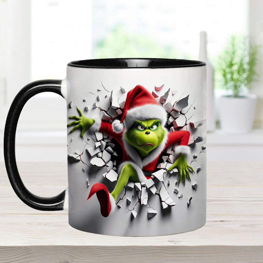 Personalized Christmas Accent Mug with Grinch Design for Holiday Gifts