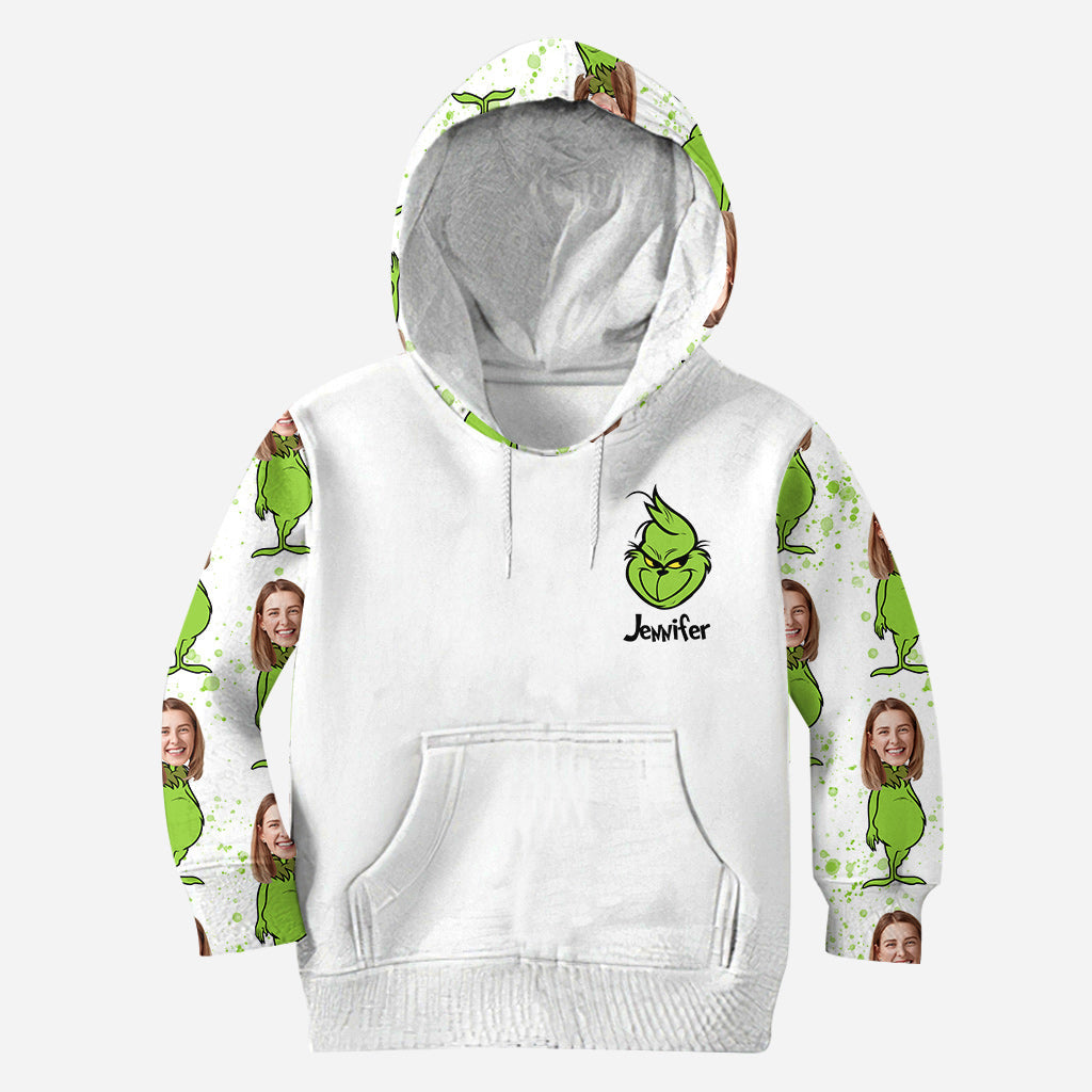 Personalized Grinch Hoodie & Leggings Set Custom Name Gift for Christmas