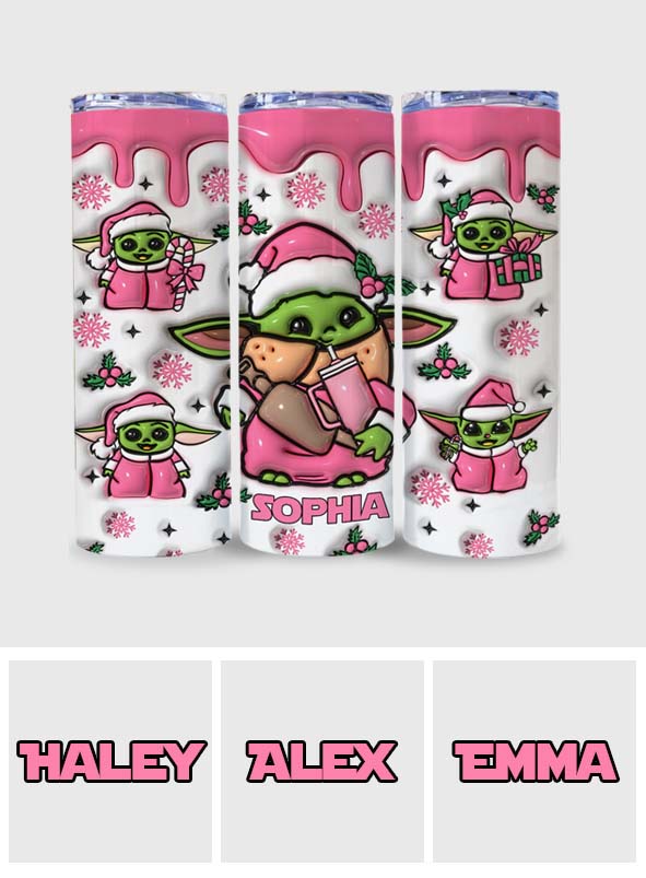 Personalized Pink Skinny Tumbler Custom Name Holiday Gift