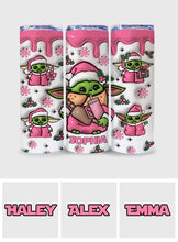 Load image into Gallery viewer, Personalized Pink Skinny Tumbler Custom Name Holiday Gift
