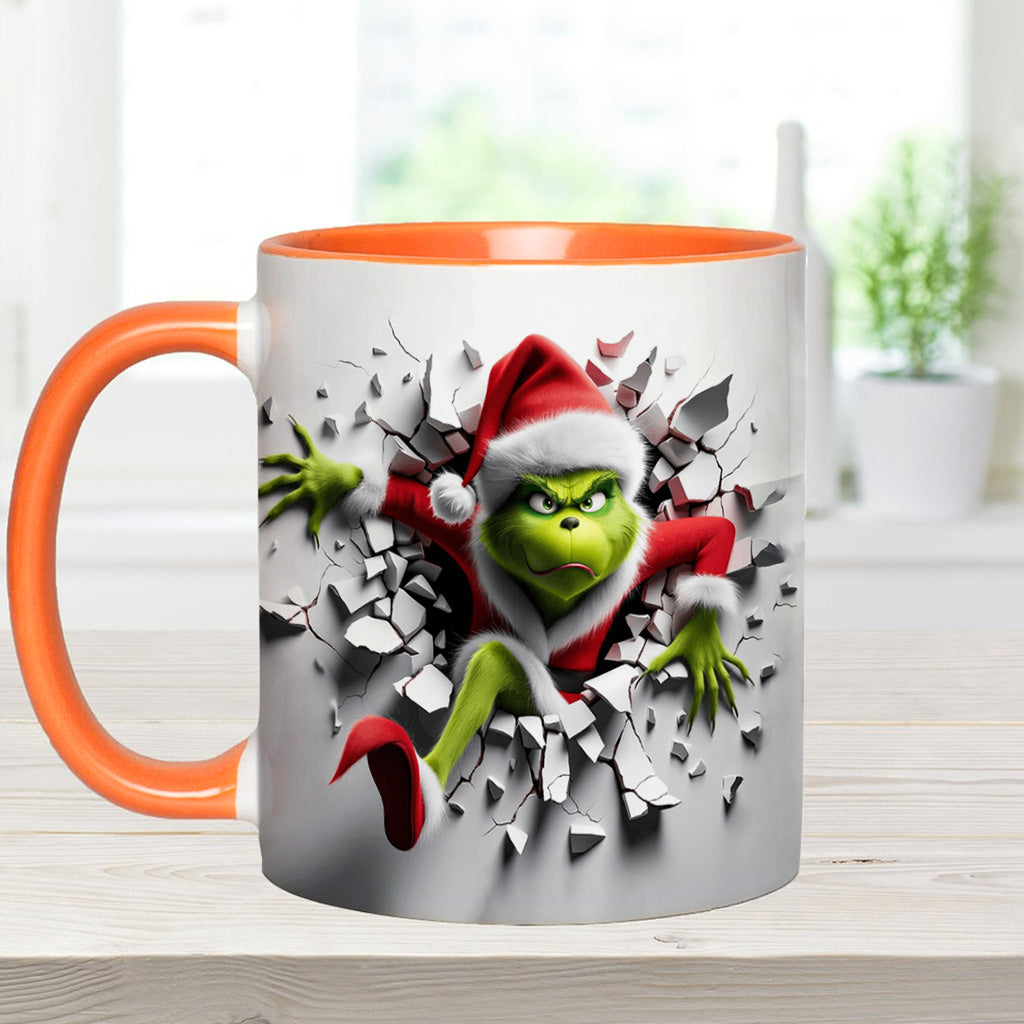Personalized Christmas Accent Mug with Grinch Design for Holiday Gifts