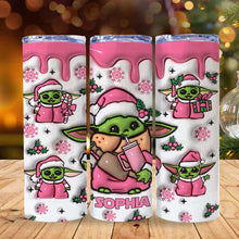 Load image into Gallery viewer, Personalized Pink Skinny Tumbler Custom Name Holiday Gift

