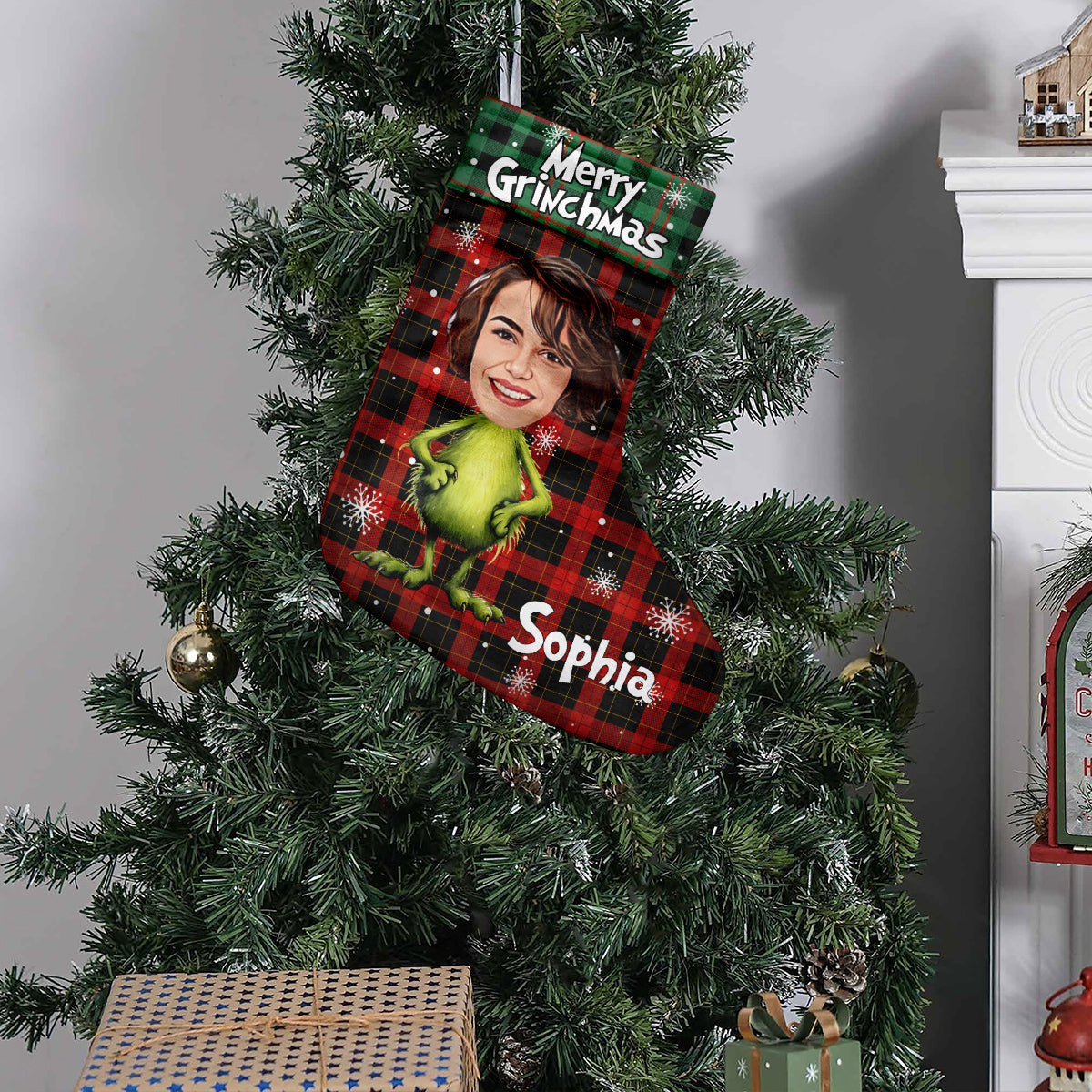 Personalized Merry Grinchmas Christmas Stockings with Custom Names