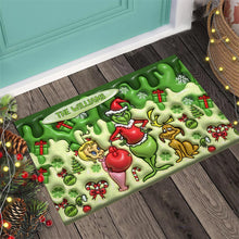 Load image into Gallery viewer, Personalized Grinch Christmas Doormat Custom Family Name Gift
