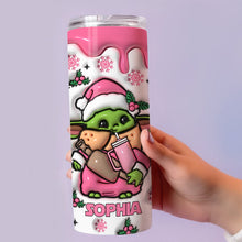 Load image into Gallery viewer, Personalized Pink Skinny Tumbler Custom Name Holiday Gift
