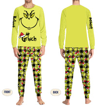 Load image into Gallery viewer, Personalized Grinch Couple Pajamas Set for Christmas | Custom Name
