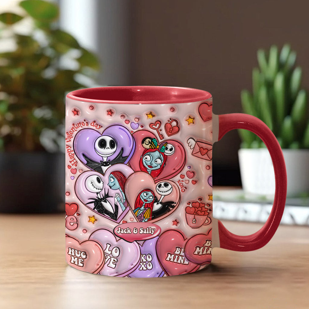 Personalized Valentine's Day Accent Mug Custom Name Gift for Couples