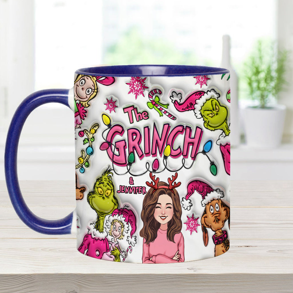 Personalized Grinch Accent Mug Custom Name Christmas Gift