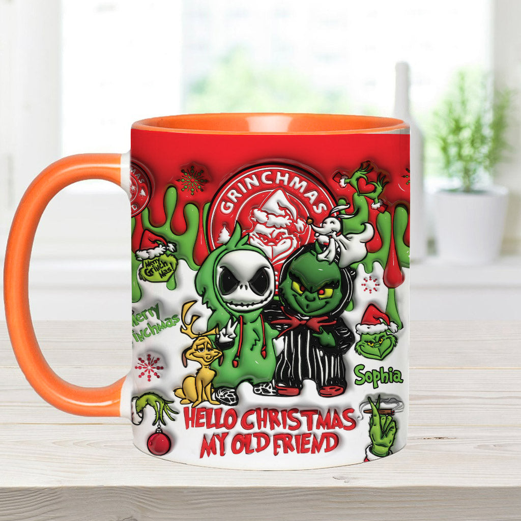 Personalized Grinch Accent Mug Custom Name Christmas Gift