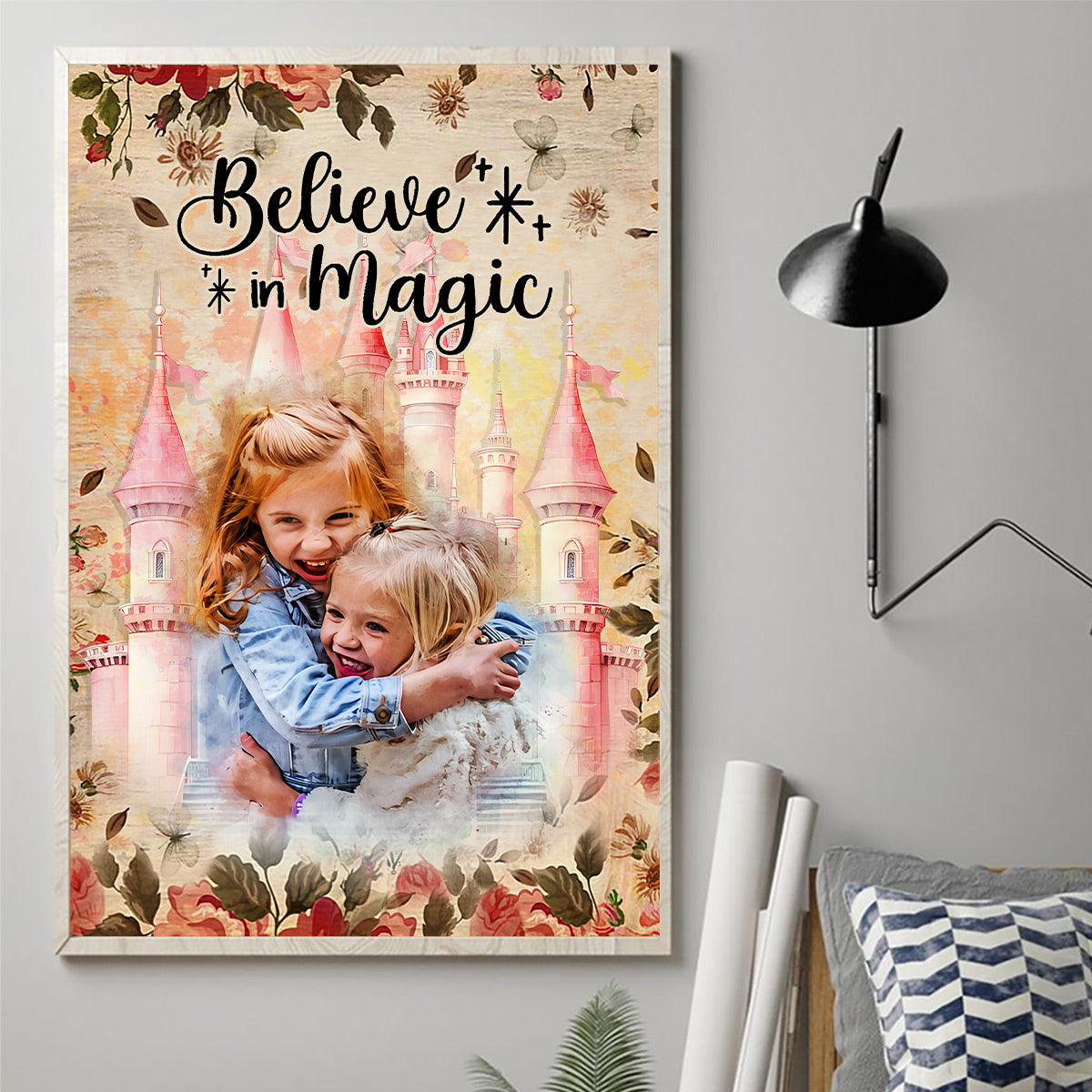 Personalized Believe In Magic Canvas Poster Gift for Kids