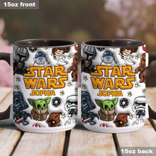 Load image into Gallery viewer, Personalized Star Wars Accent Mug Custom Name Gift for Kids
