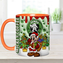 Load image into Gallery viewer, Personalized Christmas Mouse Accent Mug Custom Name Gift
