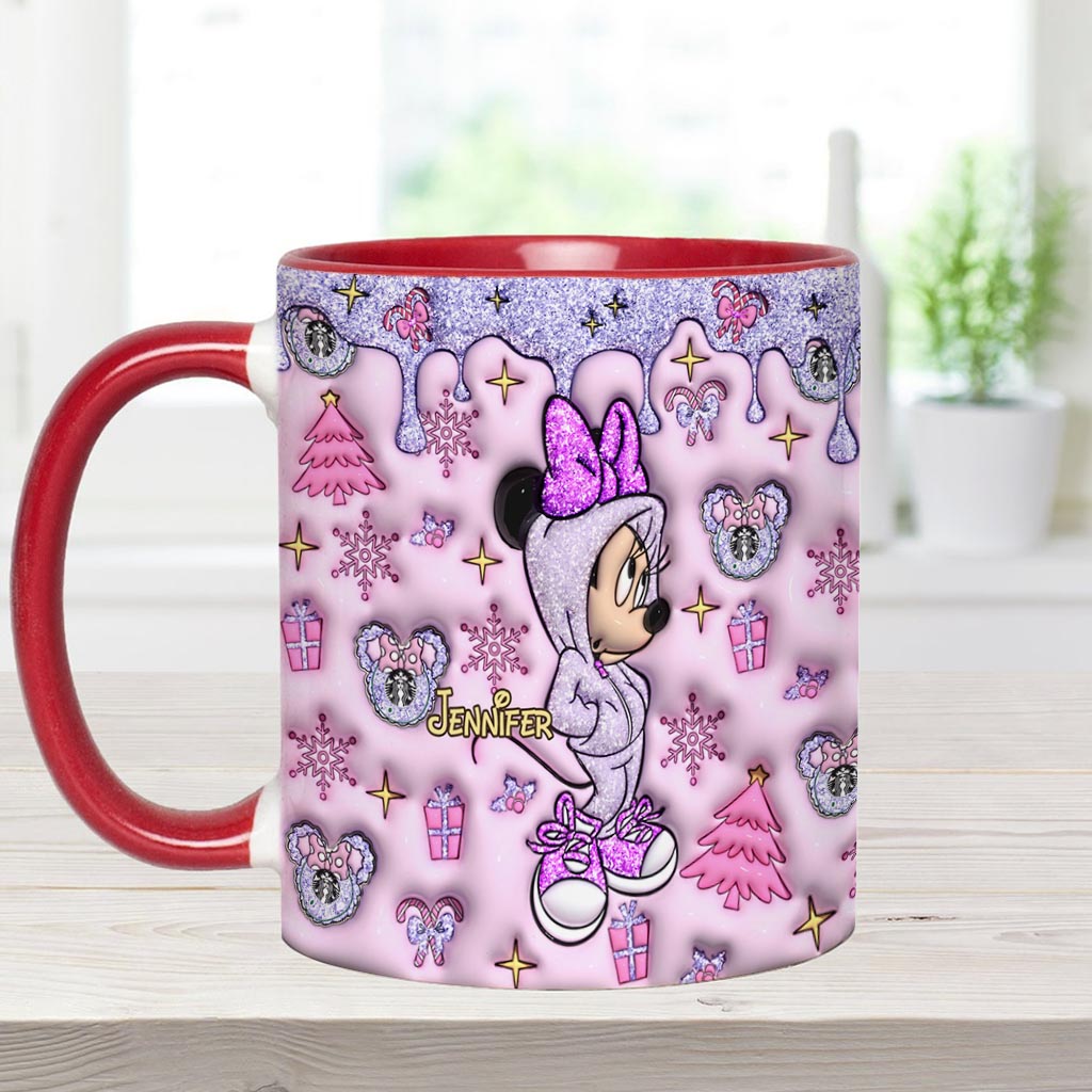 Personalized Christmas Accent Mug with Glittery Design for Mom