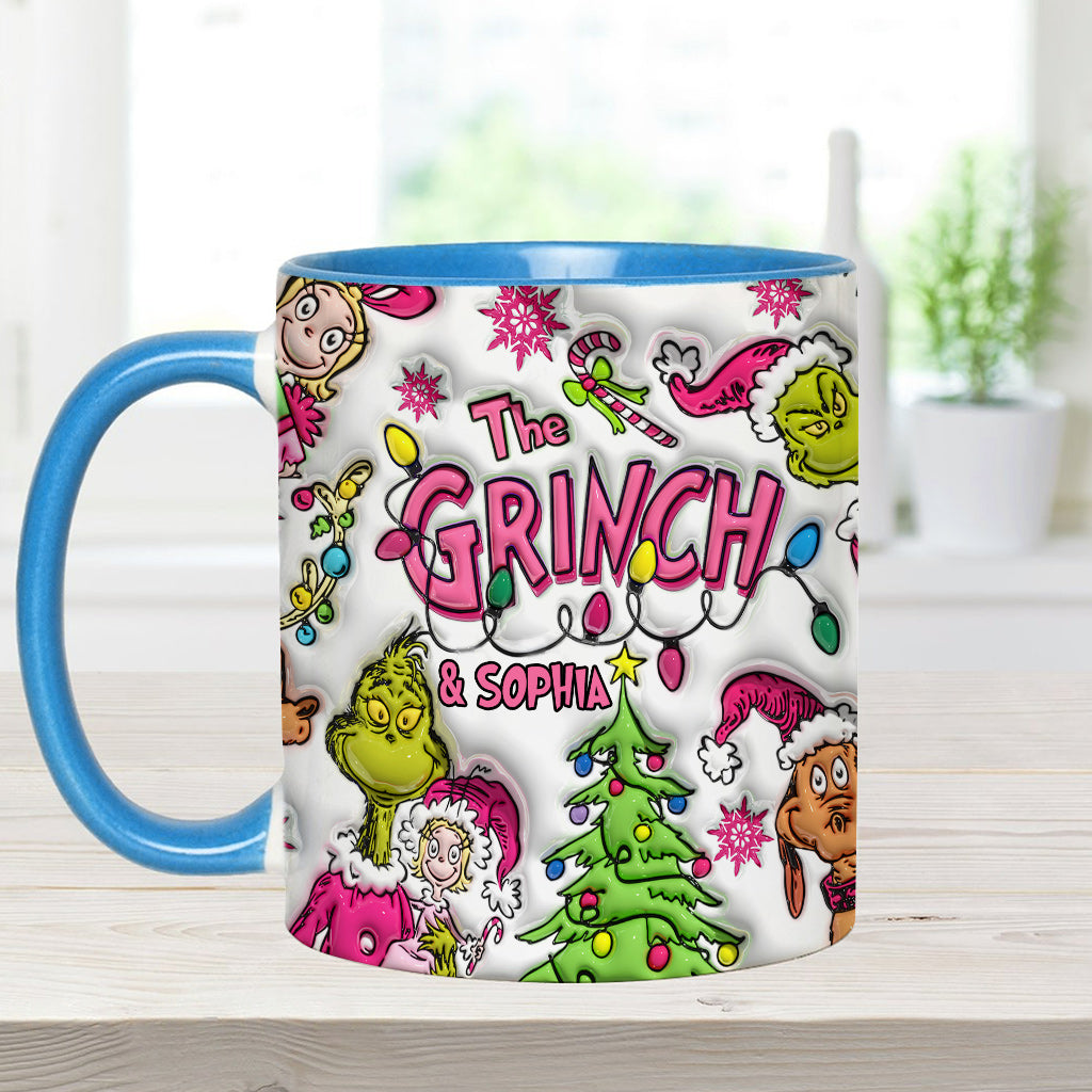 Personalized Grinch Accent Mug Custom Name Christmas Gift