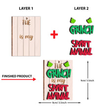 Load image into Gallery viewer, Personalized Christmas Layered Wood Ornament for Grinch Lovers
