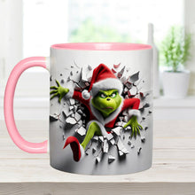 Load image into Gallery viewer, Personalized Christmas Accent Mug with Grinch Design for Holiday Gifts
