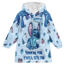 Load image into Gallery viewer, Personalized Ohana Blanket Hoodie Custom Name for Winter Gift
