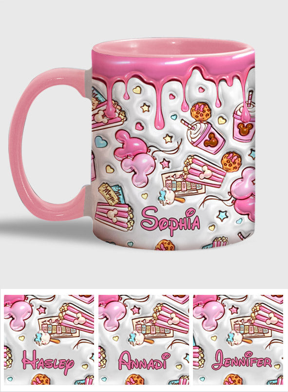 Personalized Pink Mouse Ears Accent Mug Custom Name Gift for Birthday