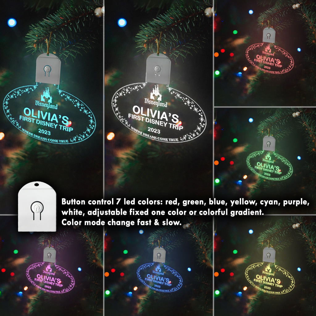 Personalized LED Acrylic Ornament with Custom Name for Christmas