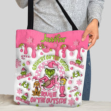 Load image into Gallery viewer, Personalized Grinchy On The Inside Tote Bag Custom Name Gift
