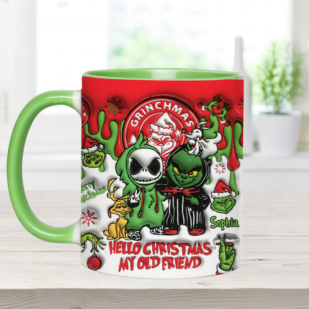 Personalized Grinch Accent Mug Custom Name Christmas Gift