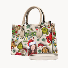 Load image into Gallery viewer, Customized Grinch Pattern Leather Handbag for Women - Unique Gift
