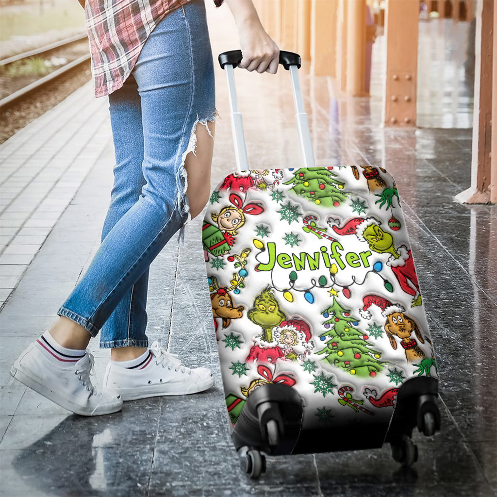 Personalized Christmas Luggage Cover Custom Name Gift Idea