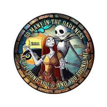 Load image into Gallery viewer, Personalized Stained Glass Round Rug Custom Couple Gift
