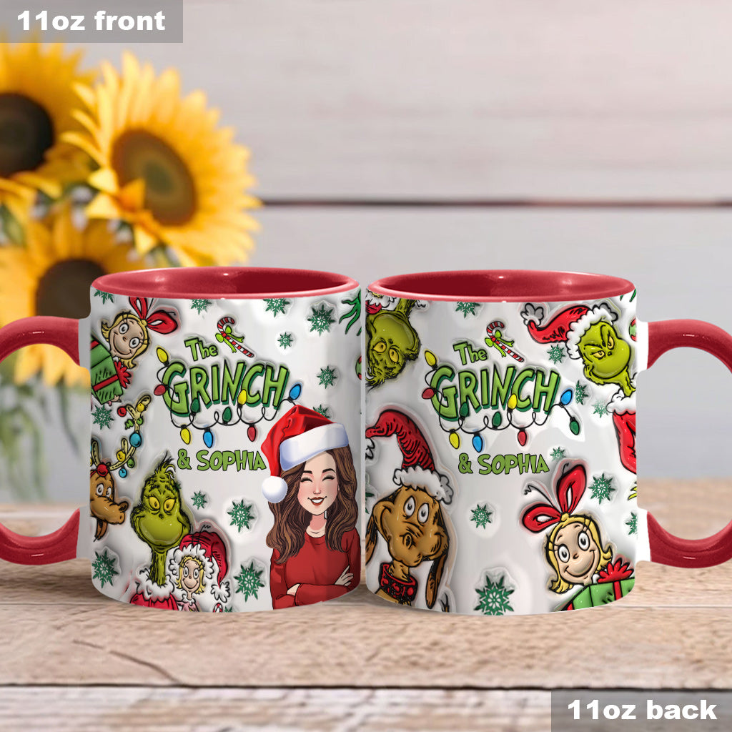 Personalized Accent Mug Custom Name Grinch Design Gift for Christmas