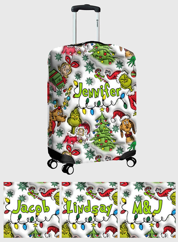 Personalized Christmas Luggage Cover Custom Name Gift Idea