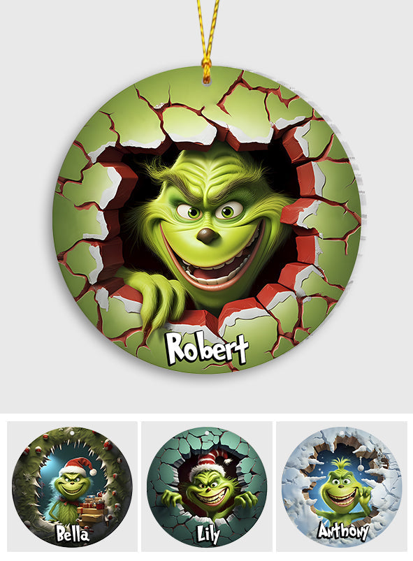 Personalized Grinch Christmas Ornament Custom Name Gift
