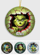 Load image into Gallery viewer, Personalized Grinch Christmas Ornament Custom Name Gift
