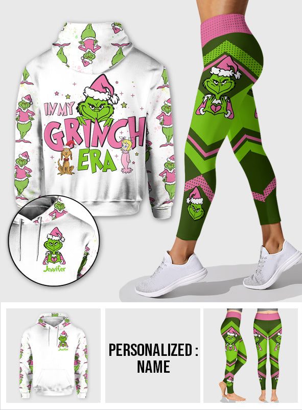 Personalized Grinch Era Christmas Hoodie and Leggings Set