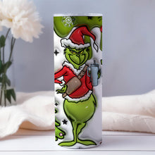 Load image into Gallery viewer, Personalized Grinch Christmas Skinny Tumbler Custom Name Gift
