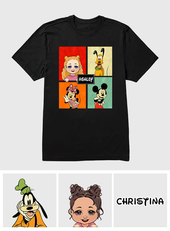 Personalized Disney Character All Over Shirt Custom Name Gift