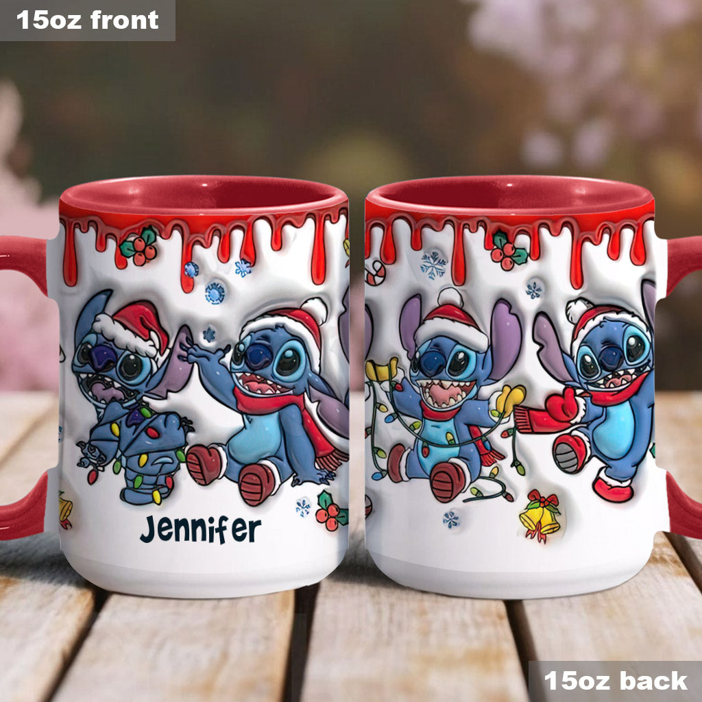 Personalized Christmas Accent Mug with Ohana Design for Mom