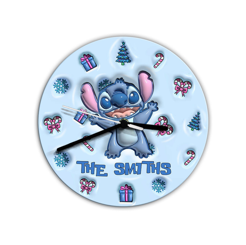 Personalized Ohana Wall Clock Custom Family Name Gift