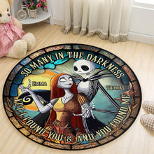 Load image into Gallery viewer, Personalized Stained Glass Round Rug Custom Couple Gift
