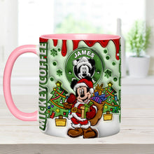 Load image into Gallery viewer, Personalized Christmas Mouse Accent Mug Custom Name Gift
