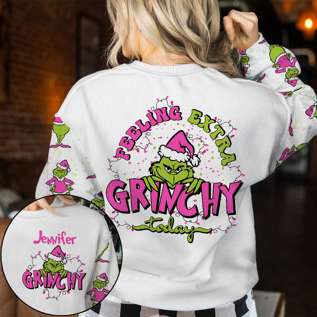 Personalized Grinchy Holiday Ugly Sweater Gift for Women