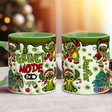 Load image into Gallery viewer, Personalized Grinch Mode Accent Mug Custom Name Gift for Christmas

