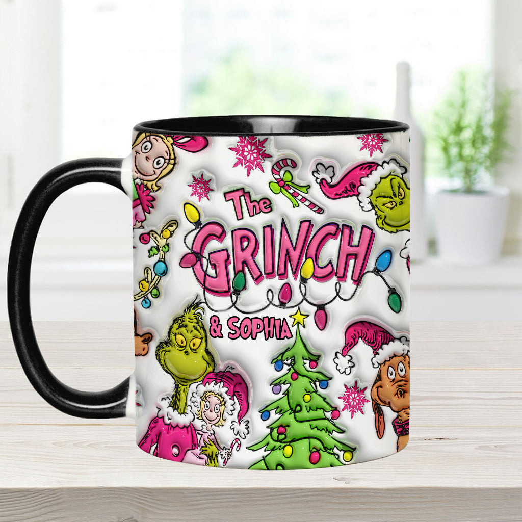 Personalized Grinch Accent Mug Custom Name Christmas Gift