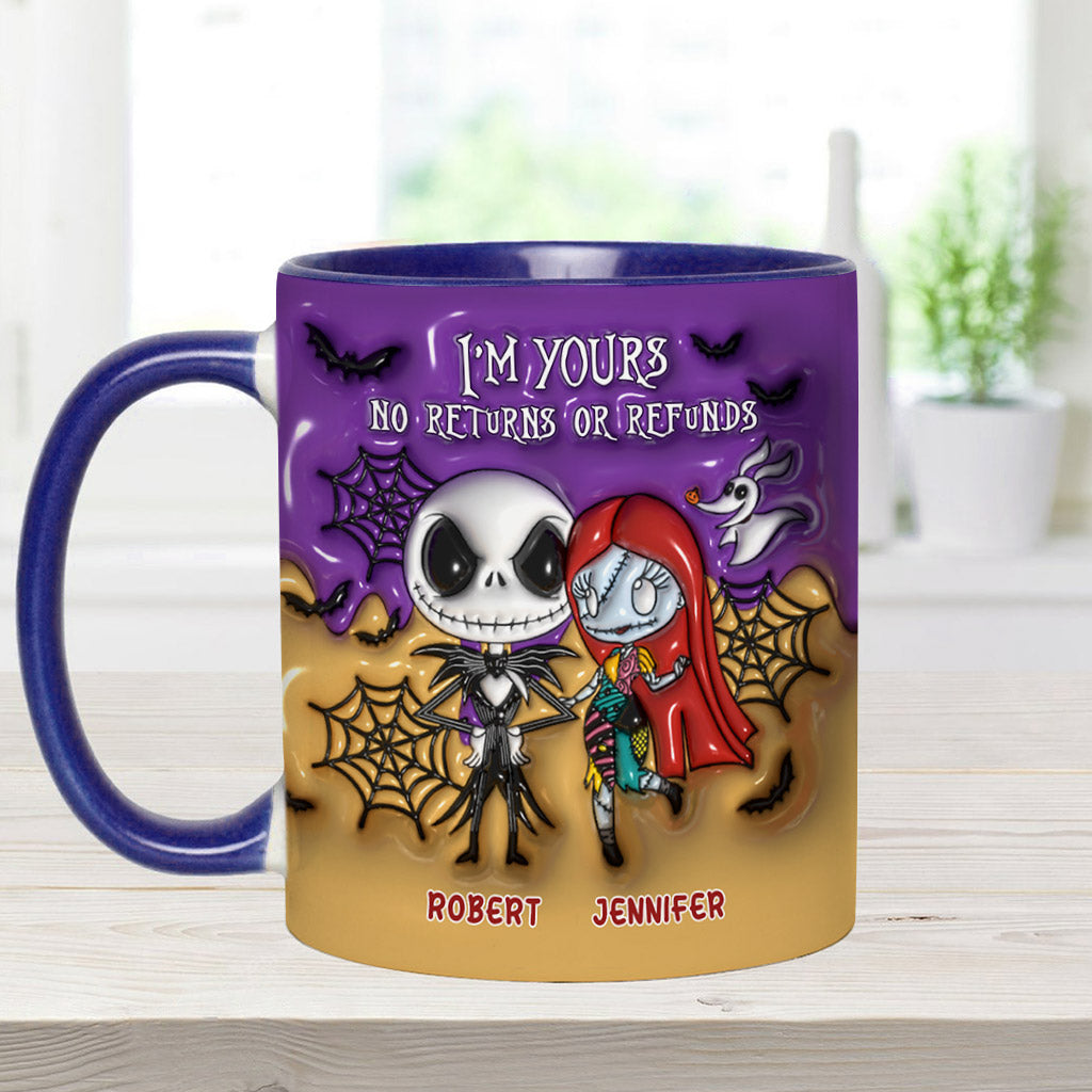 Personalized Nightmare Accent Mug Custom Name Gift for Couples Halloween