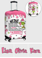 Load image into Gallery viewer, Personalized Christmas Luggage Cover Custom Name Grinch Design
