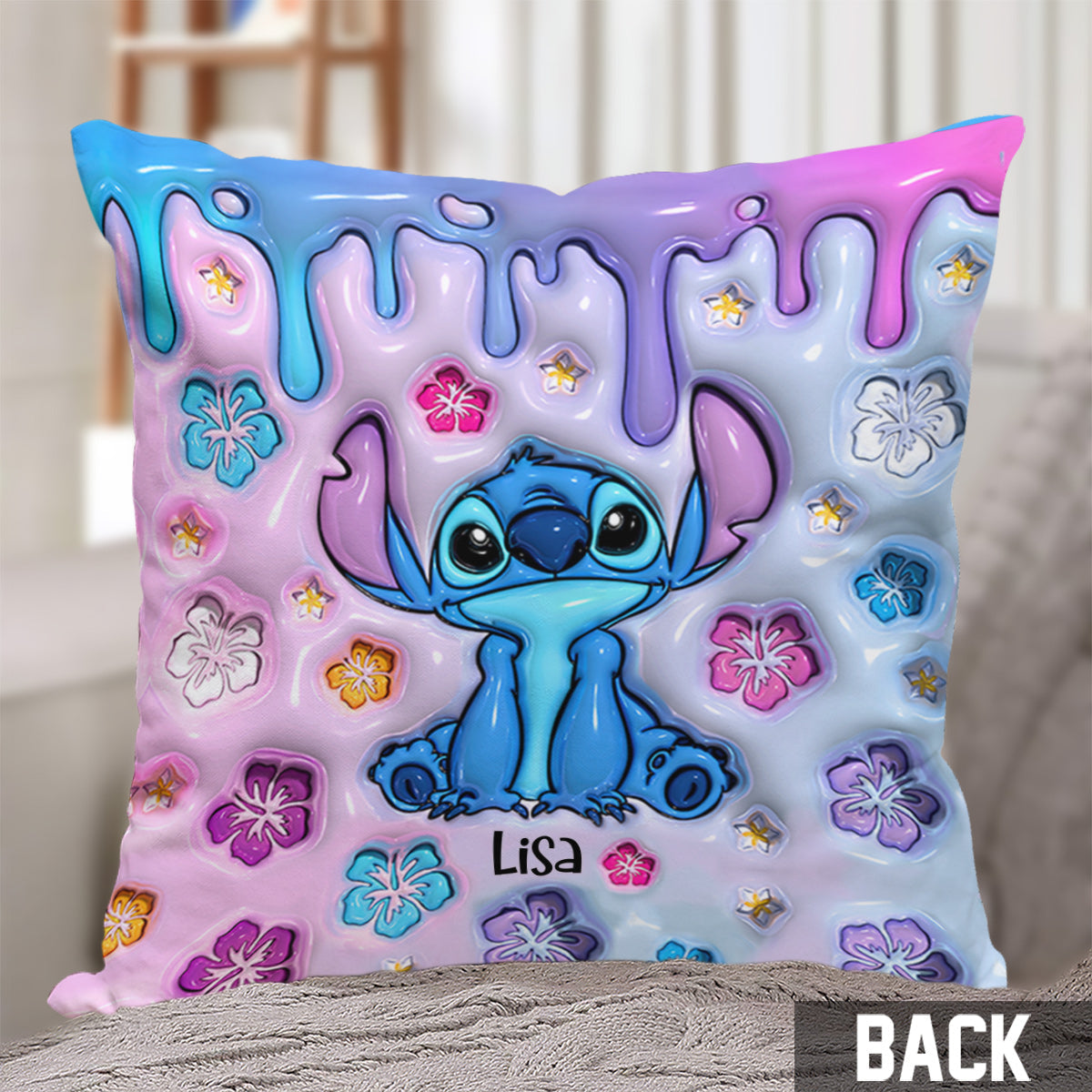 Personalized Ohana Throw Pillow Custom Name Gift for Family