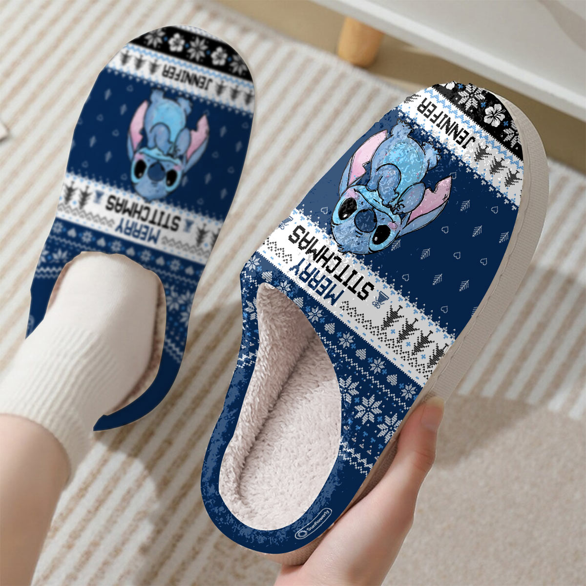 Personalized Ohana Slippers with Custom Name for Christmas Gift